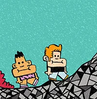 planche bd Bill et Bobby: Bill & Bobby montent une montagne